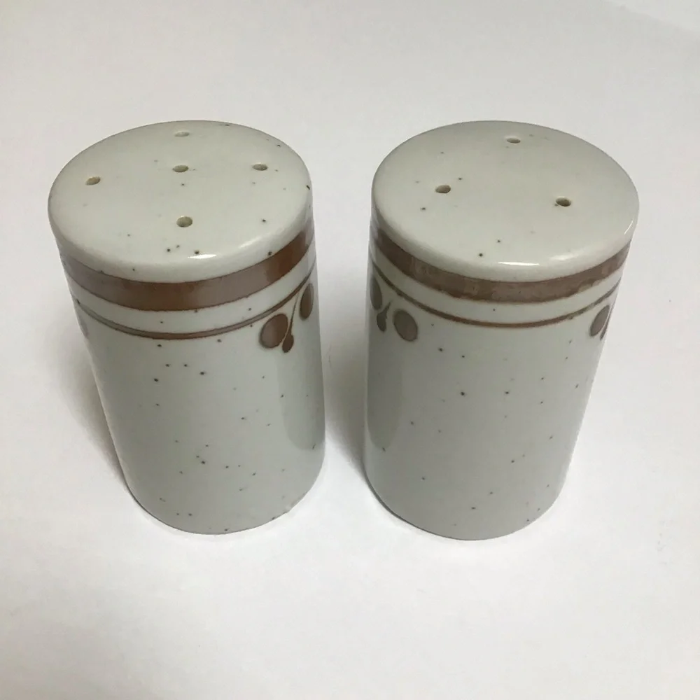 Otagiri Japan Brown Speckled Stoneware Salt & Pepper Shakers Boho Vintage Japan